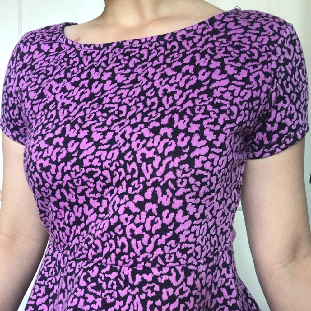 👗purple cheetah print dress